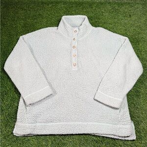 Aerie Cloud Sherpa Oversized Button Pullover “dusty sage” size small women’s